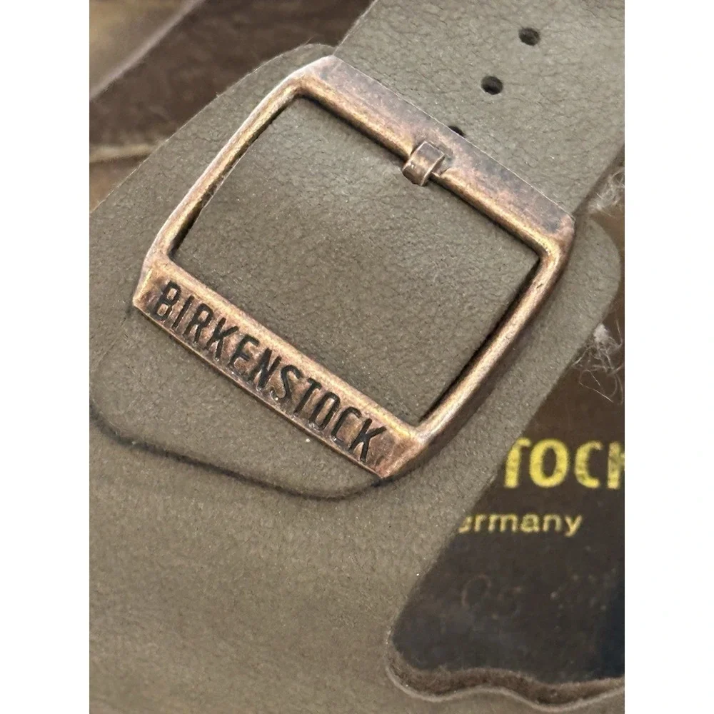 BIRKENSTOCK Arizona Birko-Flor Birkibuc Mocha Vegan Leather Sandals Men sz.13/46